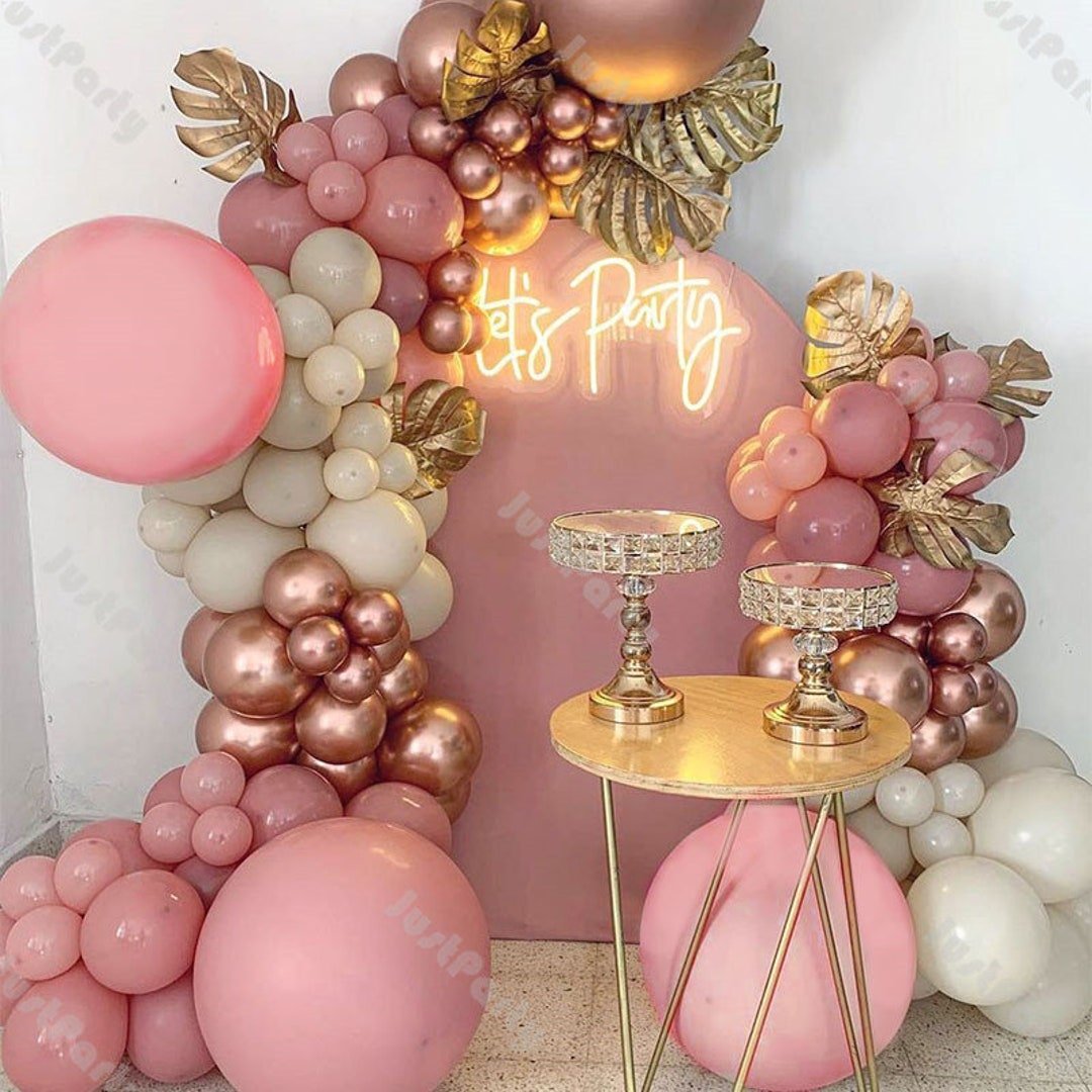 DIY pink and gold​ birthday decorations