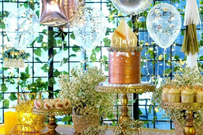 glam birthday centerpiece ideas