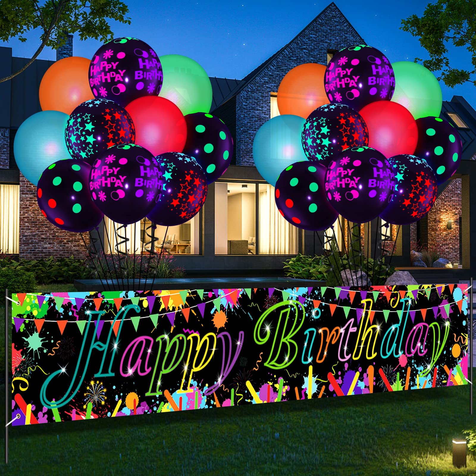 neon party lights birthday decorations