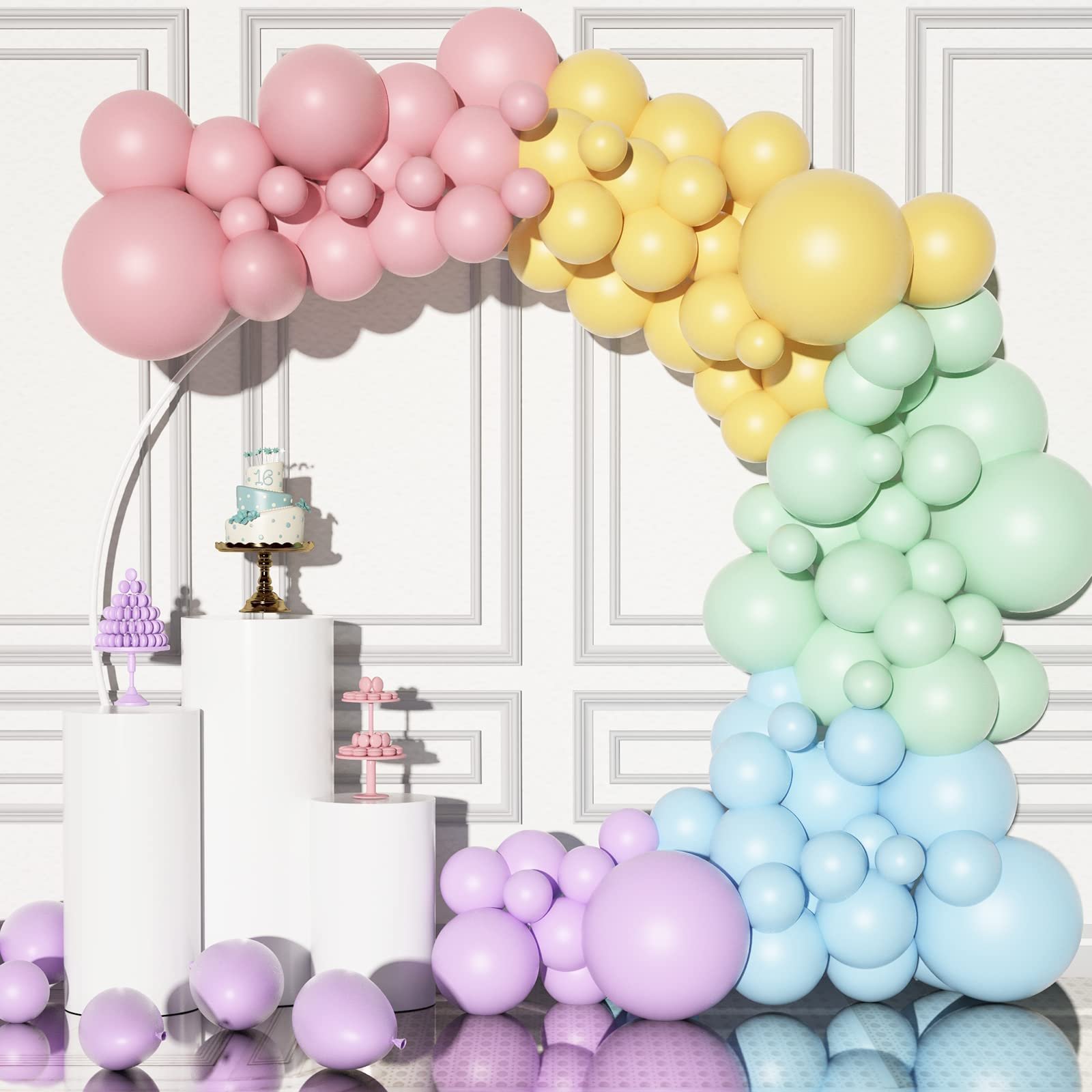 pastel balloon garland for 10th birthday party